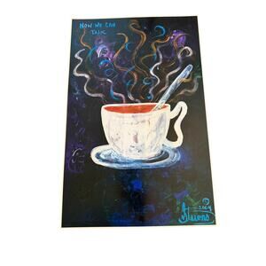 Larry Stevens 2004 Now We Can Talk Coffee Art Print Poster